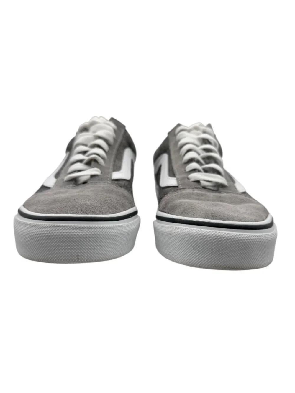 Vans Unisex Low Top Old Skool Gray White Suede Canvas Lace Up Sneakers‎ (5)